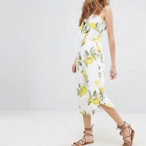 Moon River Asymmetrical A-line Yellow Green Sundress
